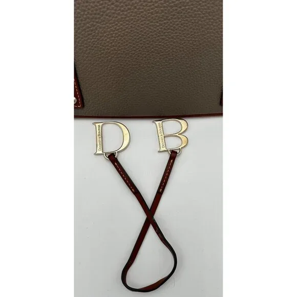 Dooney & Bourke Pebble Italian Leather Shoulder Bag Hobo Taupe Brown